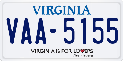 VA license plate VAA5155