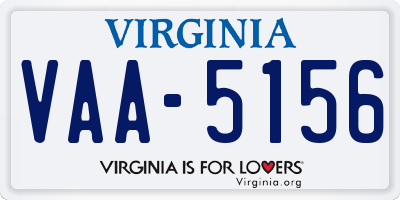 VA license plate VAA5156