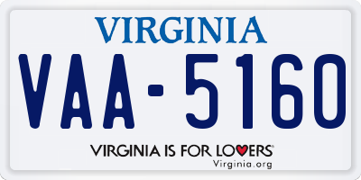 VA license plate VAA5160