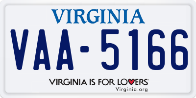VA license plate VAA5166