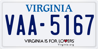 VA license plate VAA5167