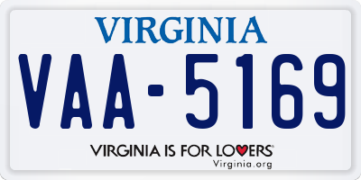 VA license plate VAA5169