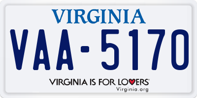 VA license plate VAA5170