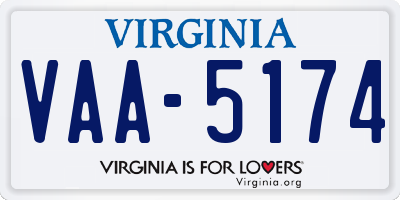 VA license plate VAA5174