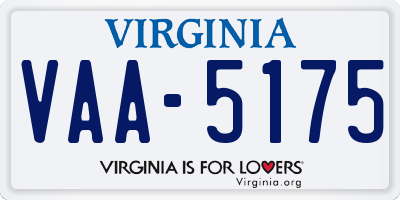 VA license plate VAA5175