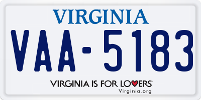 VA license plate VAA5183