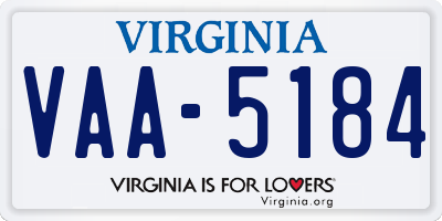 VA license plate VAA5184