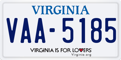 VA license plate VAA5185