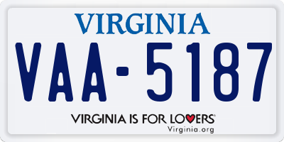 VA license plate VAA5187