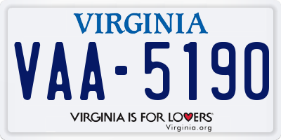 VA license plate VAA5190