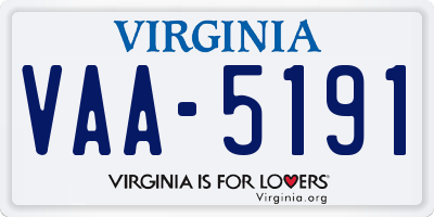 VA license plate VAA5191