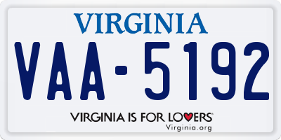 VA license plate VAA5192