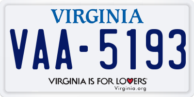 VA license plate VAA5193