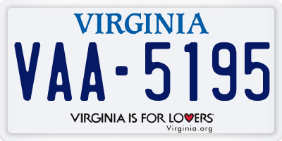 VA license plate VAA5195