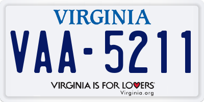 VA license plate VAA5211