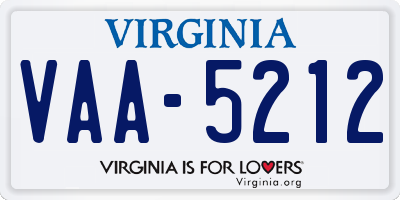 VA license plate VAA5212