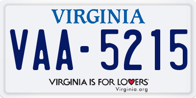 VA license plate VAA5215