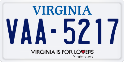 VA license plate VAA5217