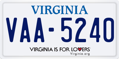 VA license plate VAA5240