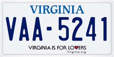 VA license plate VAA5241