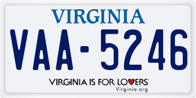 VA license plate VAA5246