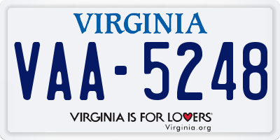 VA license plate VAA5248