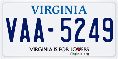 VA license plate VAA5249