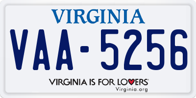 VA license plate VAA5256