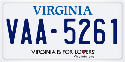 VA license plate VAA5261