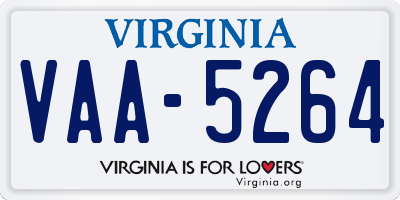 VA license plate VAA5264