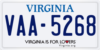 VA license plate VAA5268