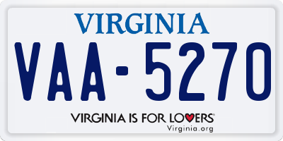 VA license plate VAA5270