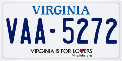 VA license plate VAA5272