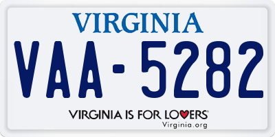 VA license plate VAA5282