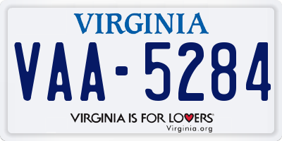 VA license plate VAA5284