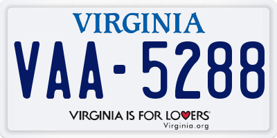 VA license plate VAA5288