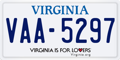 VA license plate VAA5297