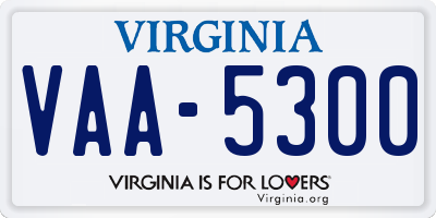 VA license plate VAA5300