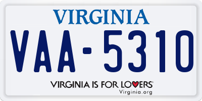 VA license plate VAA5310