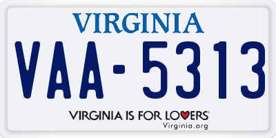 VA license plate VAA5313