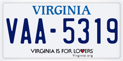 VA license plate VAA5319