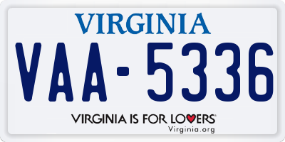 VA license plate VAA5336