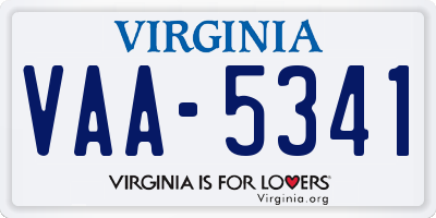 VA license plate VAA5341