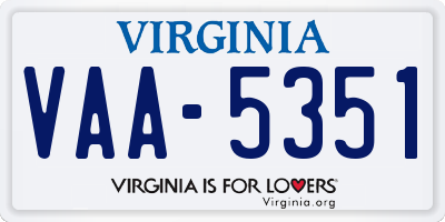 VA license plate VAA5351