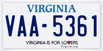 VA license plate VAA5361