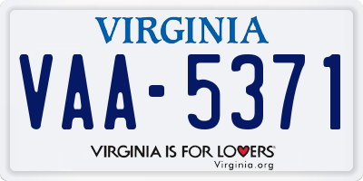 VA license plate VAA5371