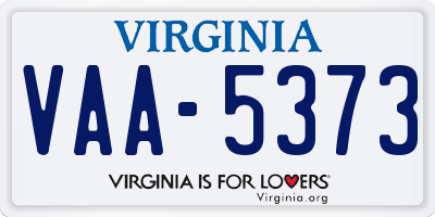 VA license plate VAA5373