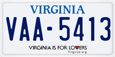 VA license plate VAA5413