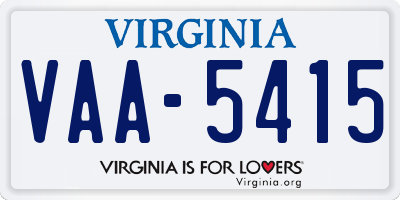 VA license plate VAA5415