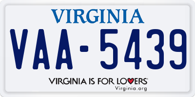 VA license plate VAA5439